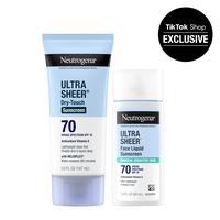 Neutrogena Ultra Sheer SPF 70 Face & Body Duo: Broad Spectrum SPF 70 Sunscreen and Ultra Sheer Face Liquid Mult-Pack for All ...