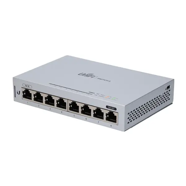 US-8 Ubiquiti UniFi 8 x RJ-45 Ports 1000Base-T 1 x PoE Passthrough Port Layer 2 Managed Gigabit Ethernet Network Switch