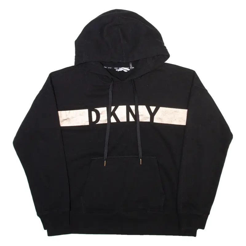 DKNY Womens Black Hoodie L