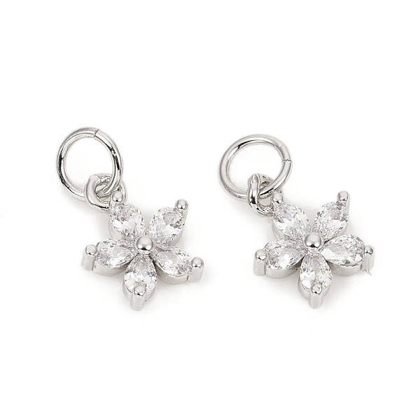 Brass Micro Pave Cubic Zirconia Charms
