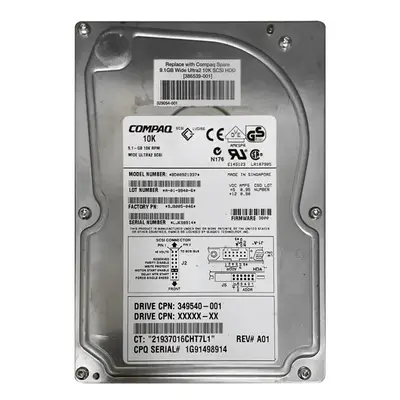 386539-001 HP 9.1GB Wide Ultra2 SCSI 10000 3.5-inch Hard Drive