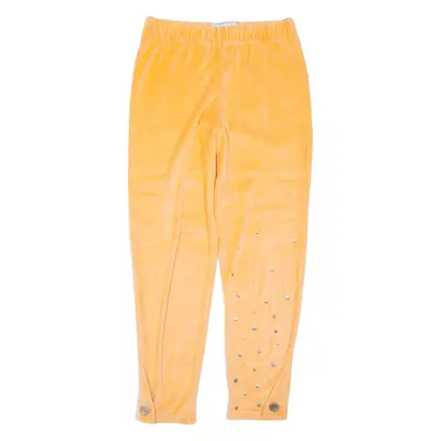 POINTAIRE Velour Womens Sweatpants Orange Tapered S W28 L25