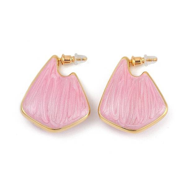 Brass Enamel Stud Earrings