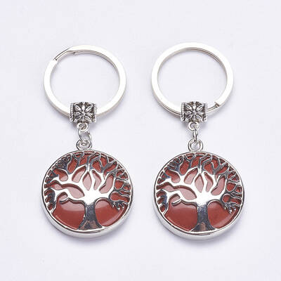 Natural Red Jasper Keychain