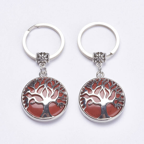 Natural Red Jasper Keychain
