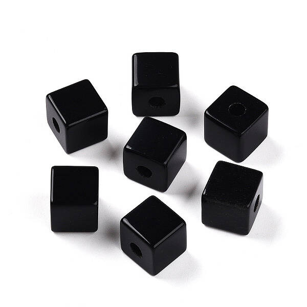 Natural Obsidian European Beads