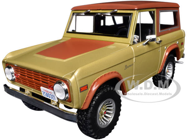 1970 Ford Bronco Gold Metallic with Brown Hood and Top  \