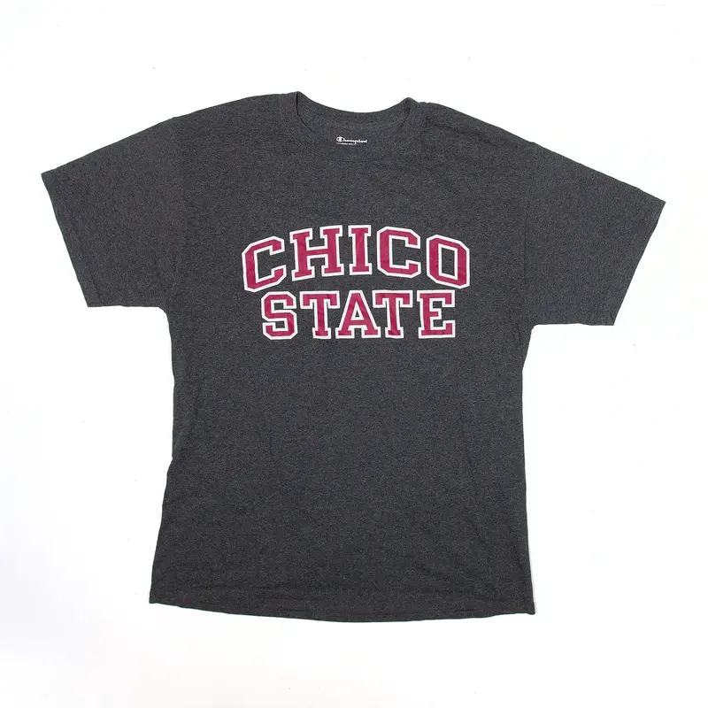 CHAMPION Chico State Sports T-Shirt Grey USA Short Sleeve Mens M