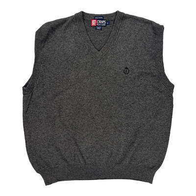 Chaps Ralph Lauren Sweater Vest - Large Grey Cotton