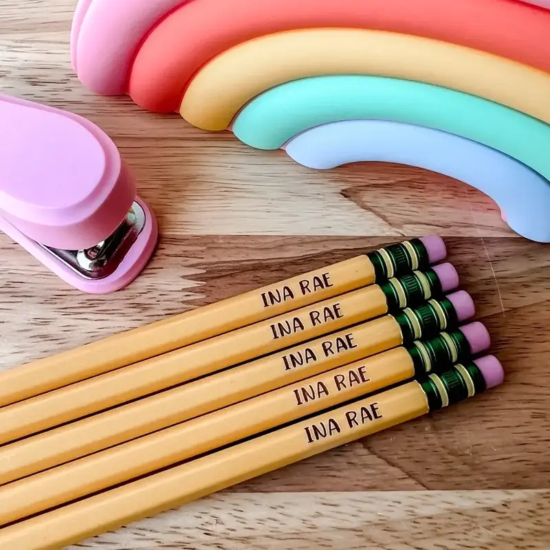 Personalized Yellow #2 Pencil Set, Custom Gifts, Back to School Supplies