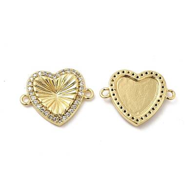 Brass Micro Pave Clear Cubic Zirconia Connector Charms