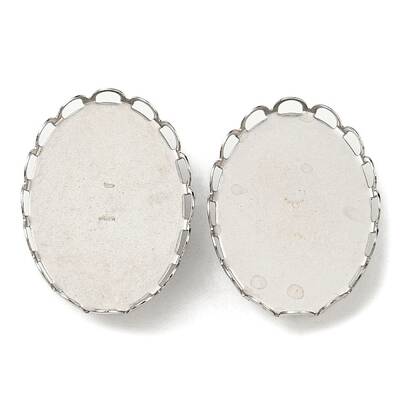 Non-Tarnish 304 Stainless Steel Fancy Cabochon Brooch Findings