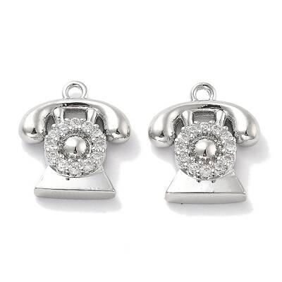 Rack Plating Brass Clear Cubic Zirconia Pendants
