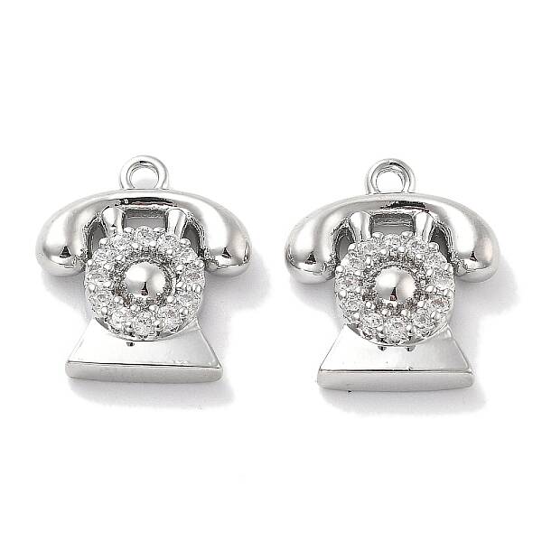 Rack Plating Brass Clear Cubic Zirconia Pendants