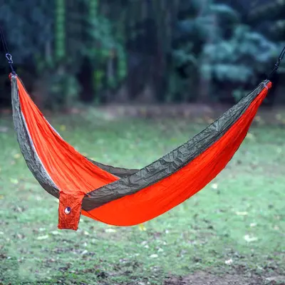 NOVICA Summer Dreams Orange Green Portable Parachute Fabric Hammock (Double)