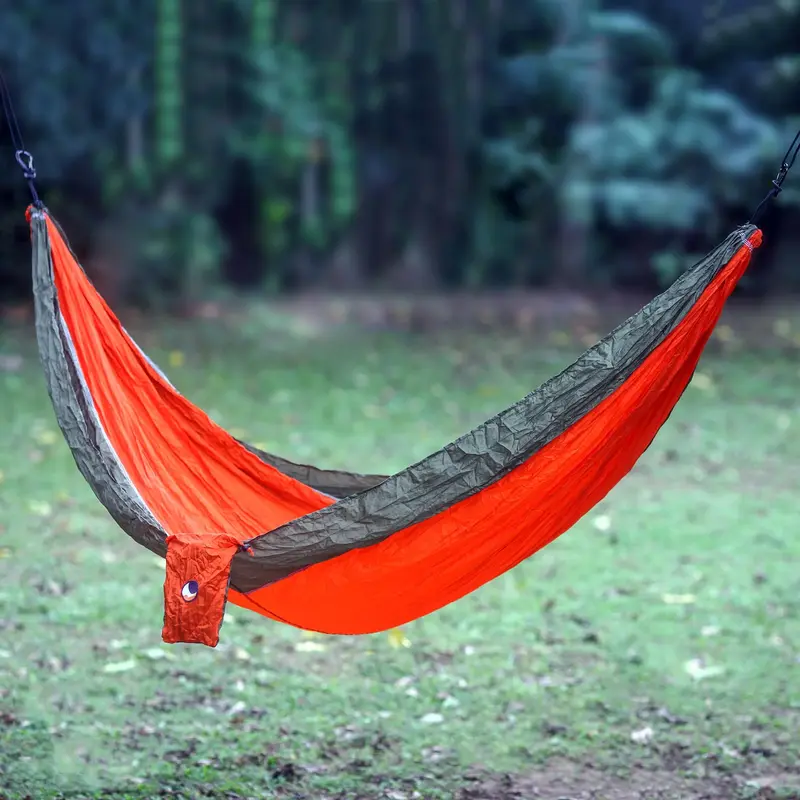 NOVICA Summer Dreams Orange Green Portable Parachute Fabric Hammock (Double)