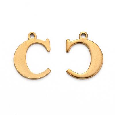 Ion Plating(IP) 304 Stainless Steel Alphabet Charms