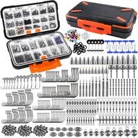 264/397pcs Fishing Accessories Kit, Organized Fishing Tackle Box with Tackle Included, Fishing Hooks, Fishing Weights Sinkers...