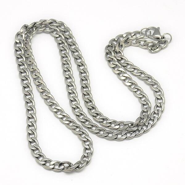 Tarnish Resistant Trendy Men's 201 Stainless Steel Chain Curb Necklaces