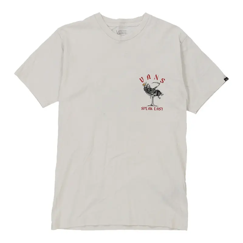 Vans Graphic T-Shirt - Small White Cotton
