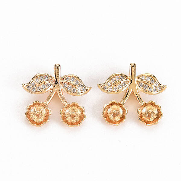 Brass Micro Pave Clear Cubic Zirconia Peg Bails