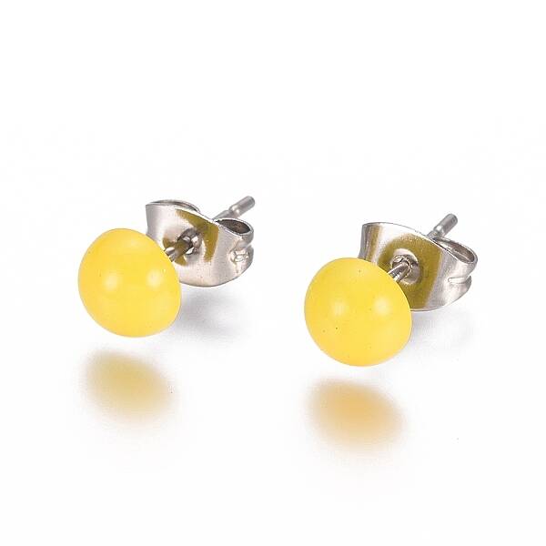 Tarnish Resistant Spray Paint 304 Stainless Steel Stud Earrings