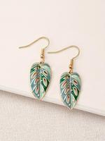 Leaf Design Dangle Earrings, Hollow Out Alloy Drop Earrings for Women, Casual Jewelry for Party, Daily Clothing Decor, for Bi...
