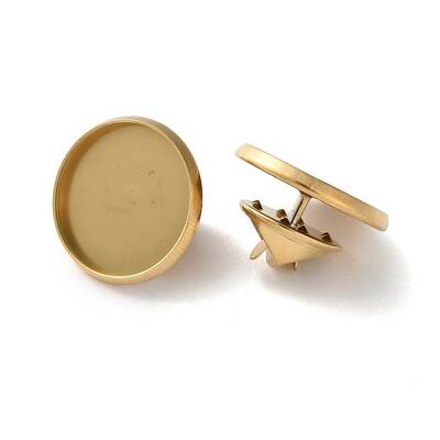 304 Stainless Steel Flat Round Brooch Brooch Base Settings