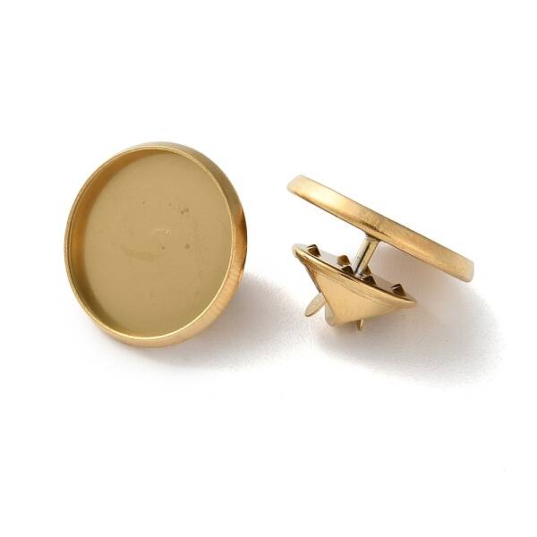 304 Stainless Steel Flat Round Brooch Brooch Base Settings