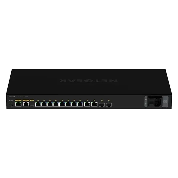 GSM4212P-100NAS Netgear 8 x Ports PoE+ 10/100/1000Base-T + 2 x SFP (mini-GBIC)Ports Layer 3 Managed 1U Rack-mountable Gigabit...