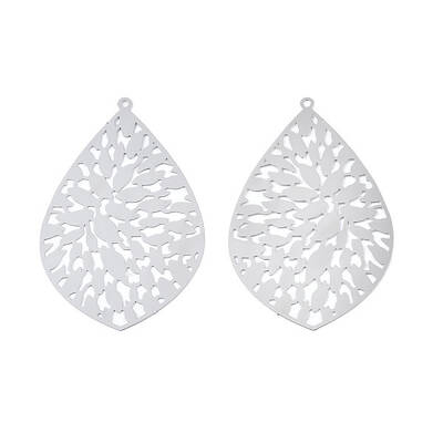 Non-Tarnish 201 Stainless Steel Filigree Big Pendants