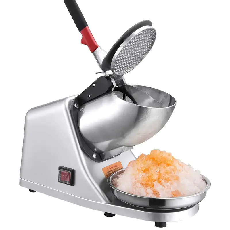Ice Crusher Shaver Machine 143Lbs, Aluminium Cover, Stainless Steel Handheld Kitchen Utensils