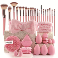 Makeup Tool Set, 40counts/sets Makeup Tools with Storage Bag, Soft Brushes, Beauty Sponges, Powder Puffs, Face Wash Puffs, Br...