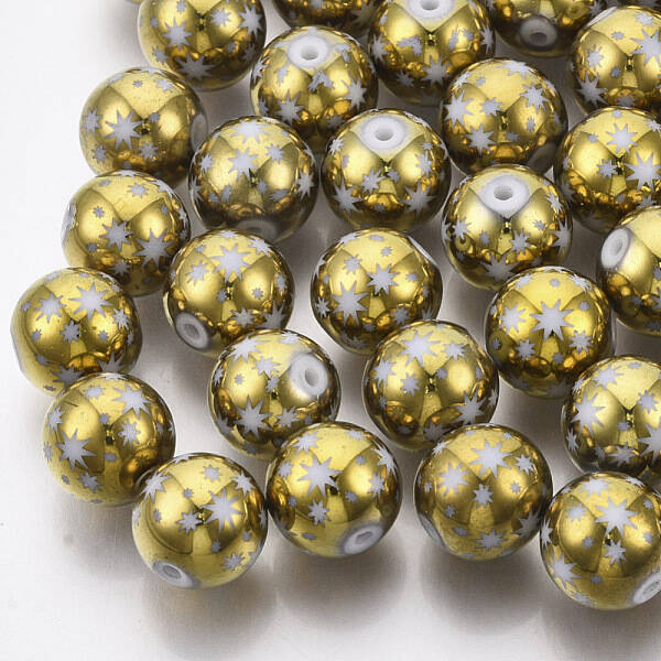 Christmas Electroplate Glass Beads