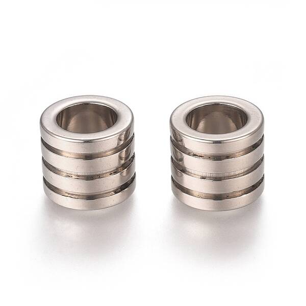 Tarnish Resistant 201 Stainless Steel Grooved Beads