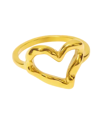 18K Gold Heart Ring