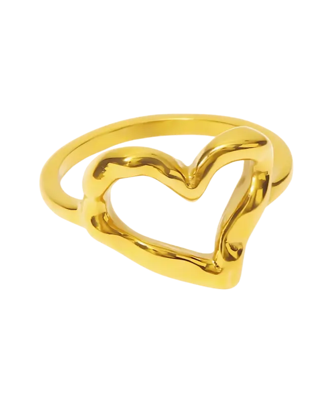 18K Gold Heart Ring