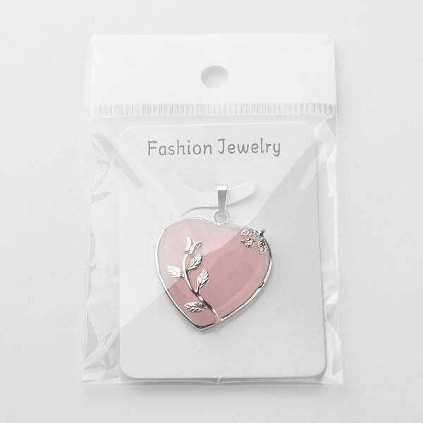 Heart Natural Rose Quartz Pendants