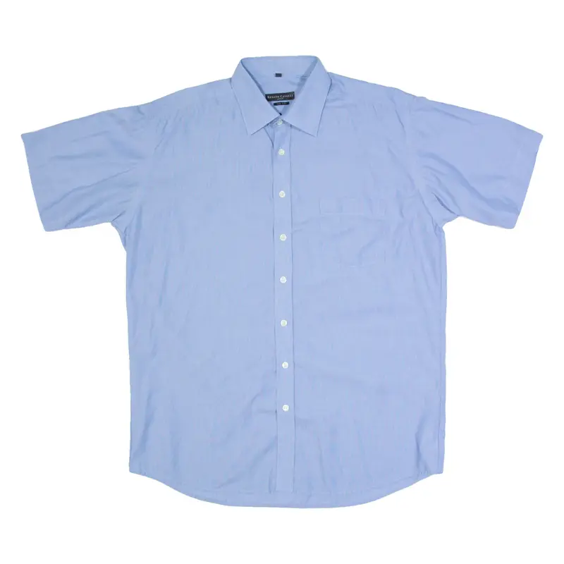 RENATO CAVALLI Mens Plain Shirt Blue L
