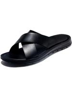 Men's Casual Fashion Plain Criss Cross Design Slippers, Lightweight Comfortable Slippers for Summer, Non-slip Slippers for In...