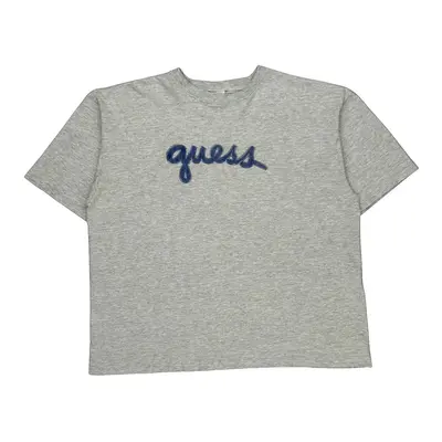 Made In Usa Guess Spellout T-Shirt - XL Grey Cotton