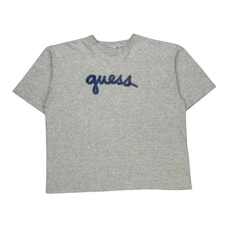 Made In Usa Guess Spellout T-Shirt - XL Grey Cotton