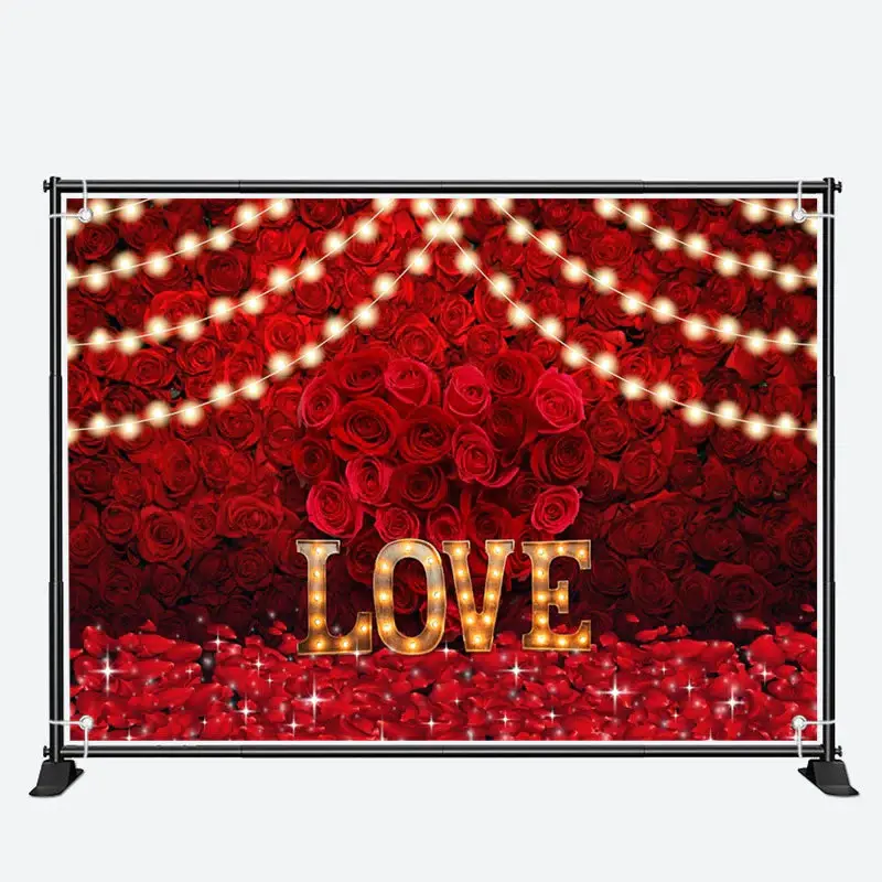 Love Light Dense Red Roses Valentines Day Backdrop - Aperturee