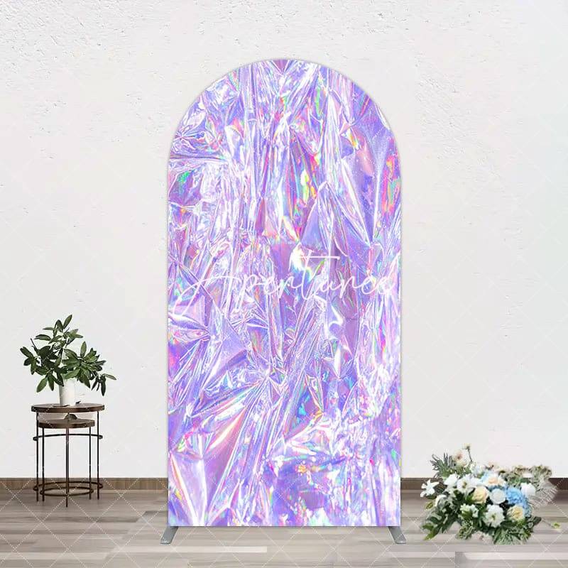 Aperturee Rainbow Purple Sparkle Birthday Party Arch Backdrop, 1.6X4FT(0.5X1.2M), 38.18 USD, arch backdrop kit, GH0A498-A