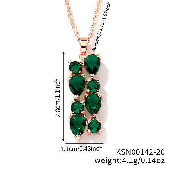 Brass Cubic Zirconia Long Tassel Pendant Necklaces for Fashionable Statement Style