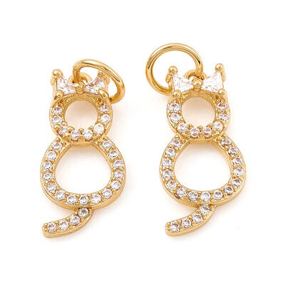 Brass Micro Pave Cubic Zirconia Charms