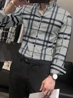 Men's Regular Fit All Over Plaid Print Button Shirt, Casual Comfy Long Sleeve Collared Top for Work Office Business, Menswear...