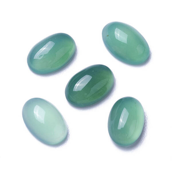Natural Dyed & Heated Green Onyx Agate Cabochons