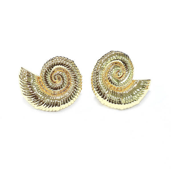 Snail Brass Stud Earrings