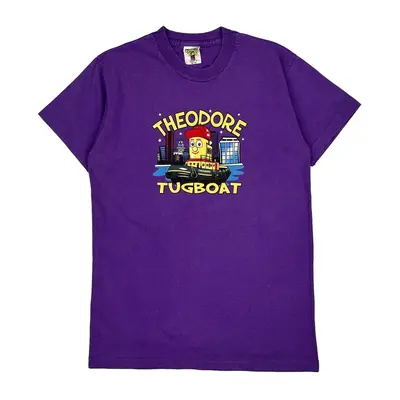 Single Stitch Age 13 Theodore Tugboat Floppy Tops T-Shirt - Large Purple Cotton